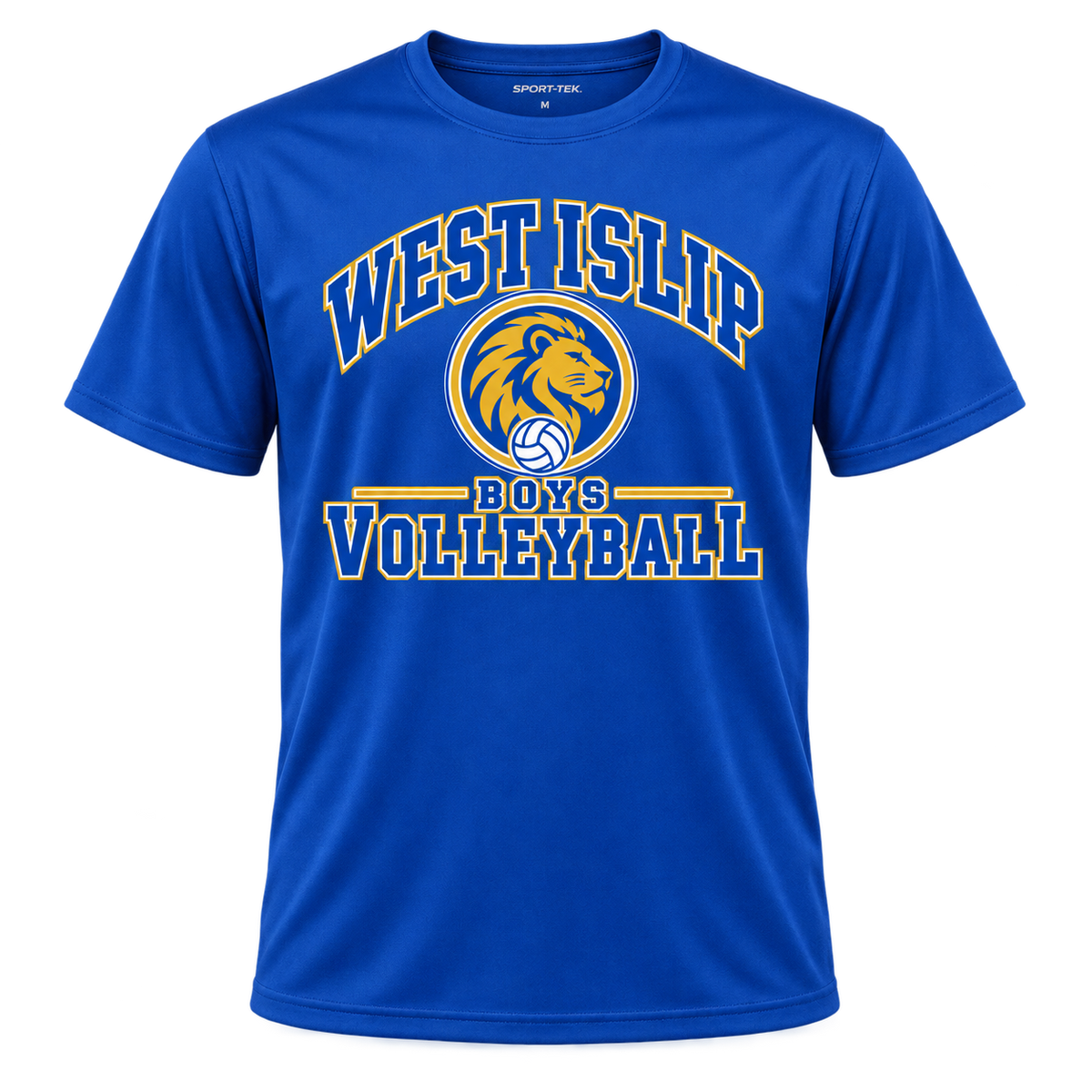 West Islip Boys Volleyball Varsity Crest Performance Tee in True Royal