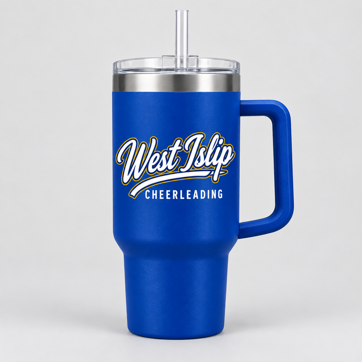 Royal Blue West Islip Cheerleading Handled Tumbler