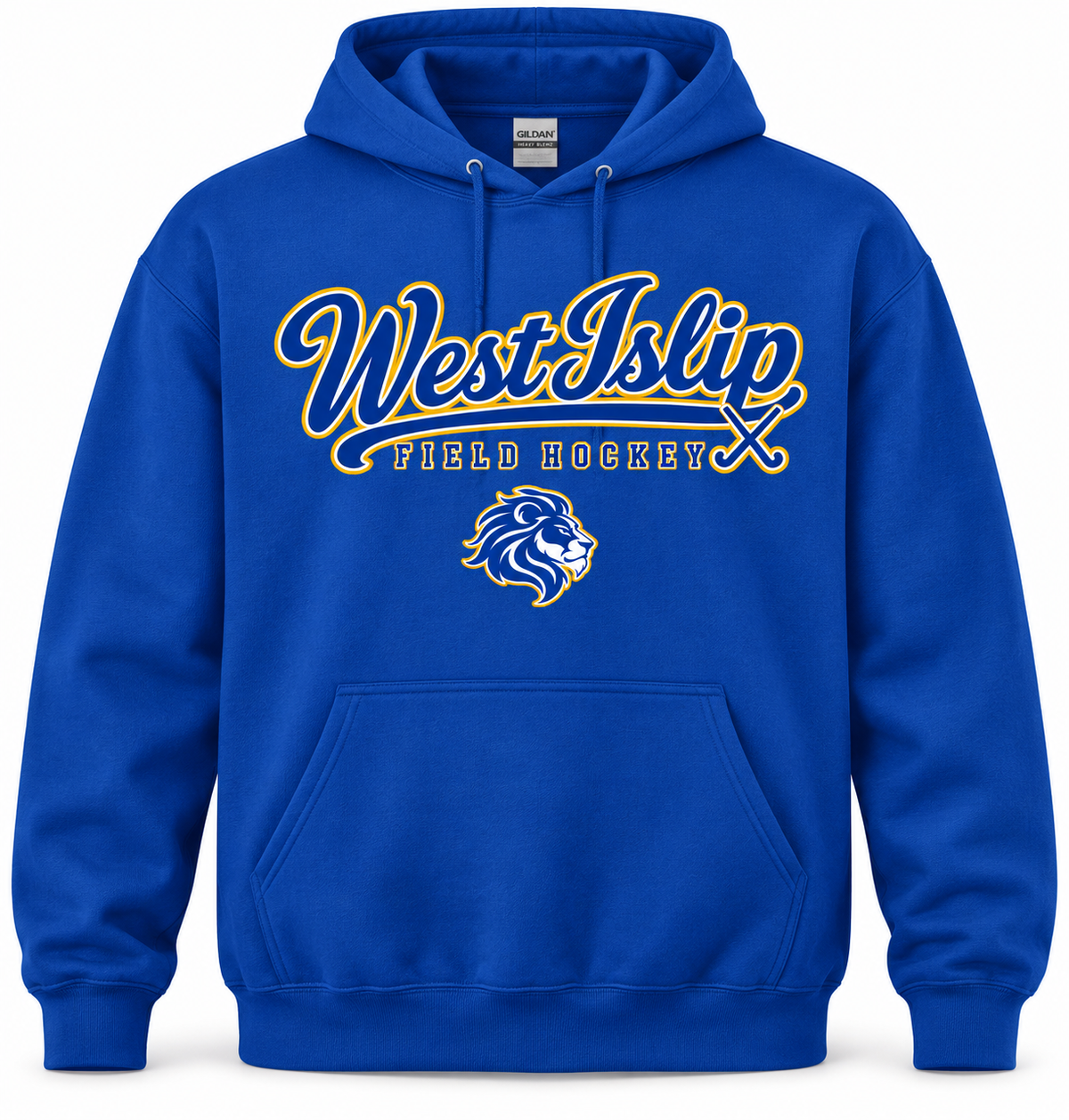 West Islip Field Hockey Signature Lion Royal Hoodie in Royal Blue