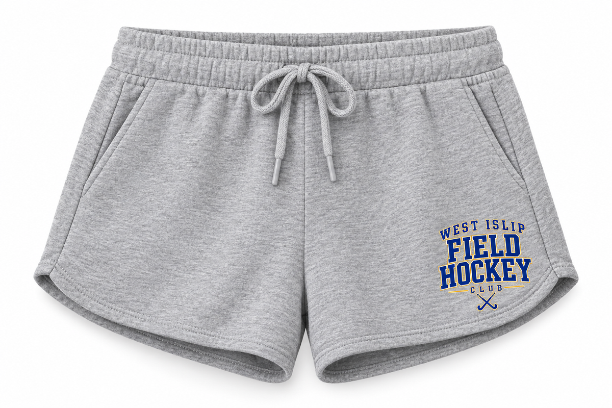 West Islip Field Hockey Campus Club Women's Fleece Shorts in Heather Gray