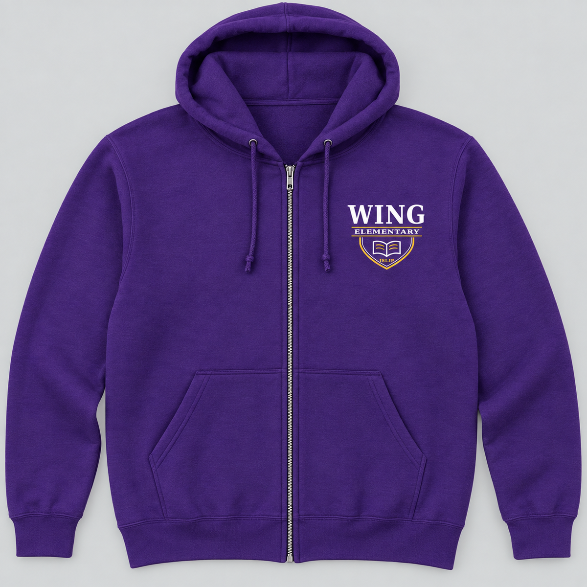 Purple Wing Elementary Collegiate Scholars Adult Zip Hoodie