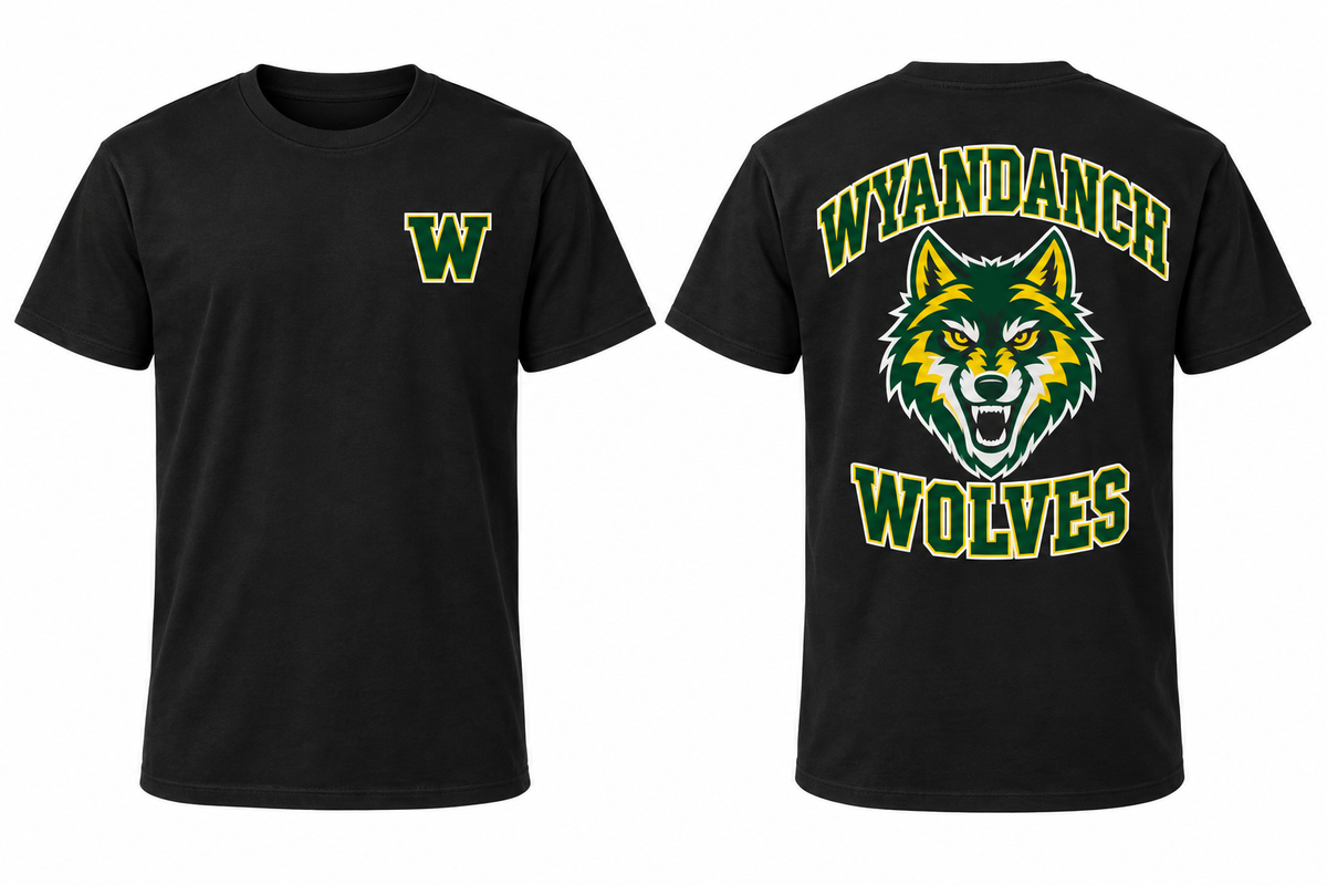 WYANDANCH WOLVES black tee front and back