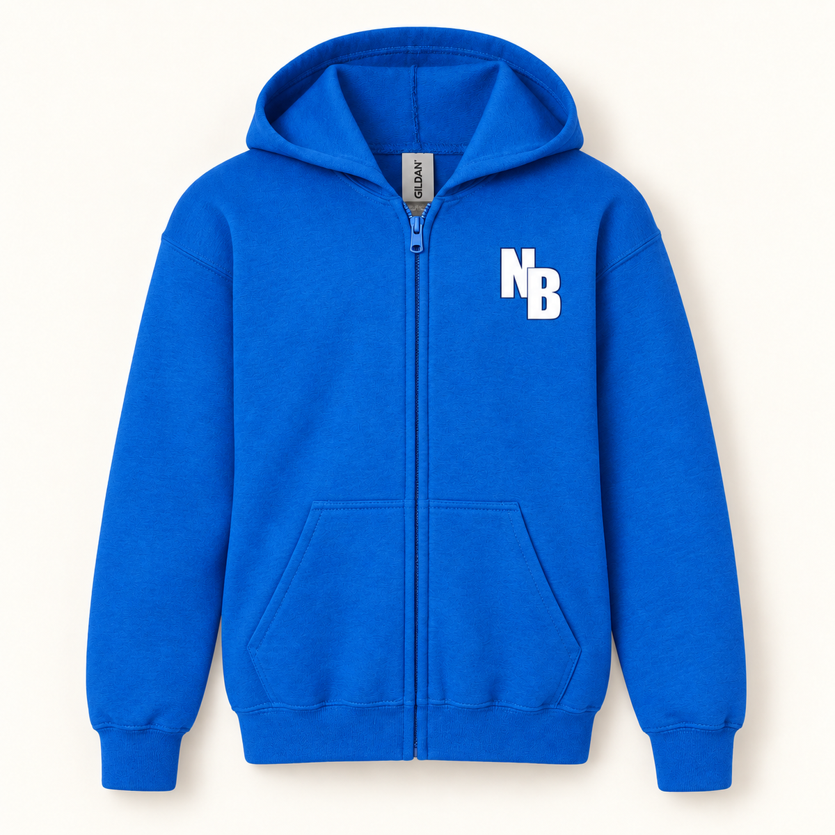 Youth North Babylon NB Full-Zip Hoodie in Royal, front view