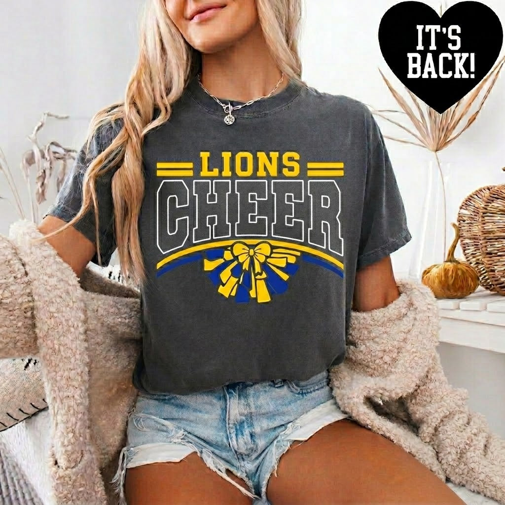 Lions Cheer Vintage Graphic Tee