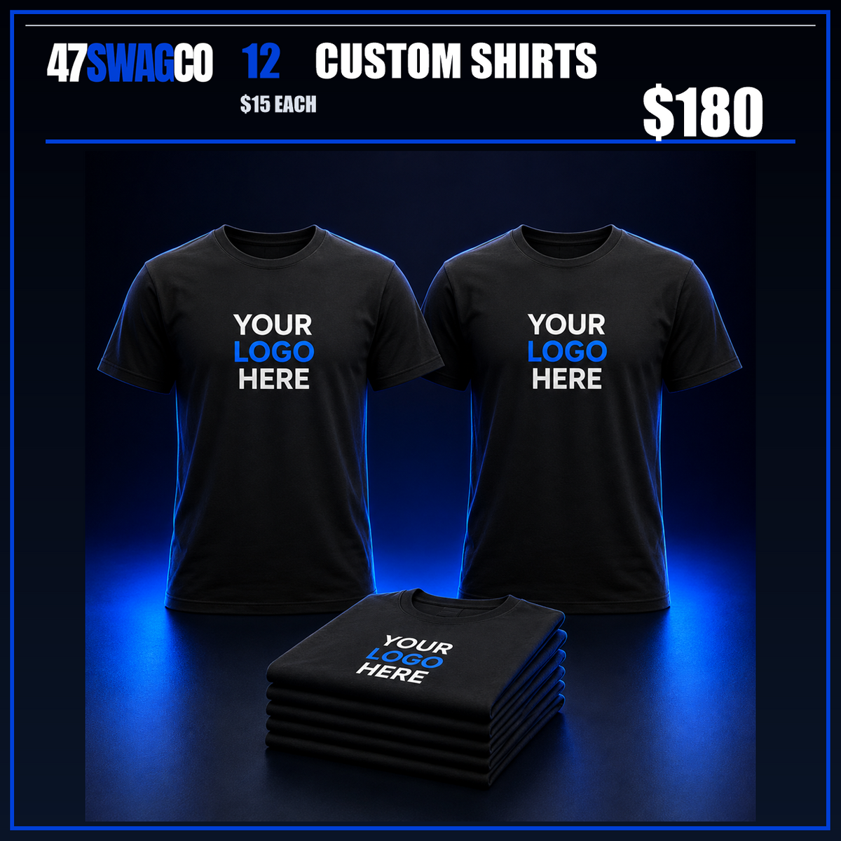 12 Custom Shirts — $180