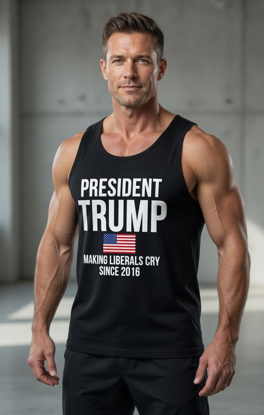 President Trump: Making Liberals Cry Since 2016 – Men's Premium Tank Top
Make a Bold Statement.