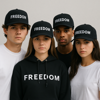 Thumbnail for Charlie Kirk “FREEDOM” Black Hat – Premium Patriotic Snapback / Baseball Cap