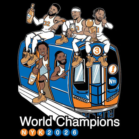 Knicks 2026 World Champions Subway Celebration Black T-Shi