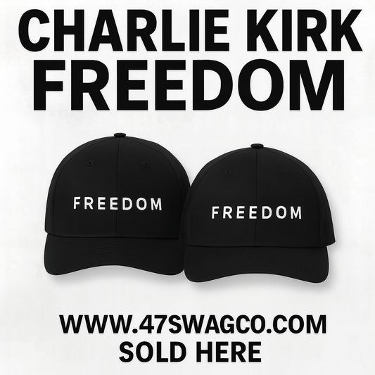 Charlie Kirk “FREEDOM” Black Hat – Premium Patriotic Snapback / Baseball Cap