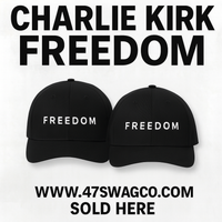 Thumbnail for Charlie Kirk “FREEDOM” Black Hat – Premium Patriotic Snapback / Baseball Cap