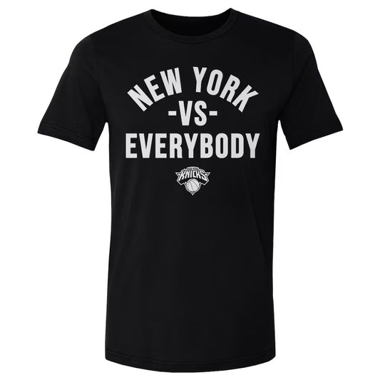 New York vs Everybody Knicks Basketball Fan T-Shirt – Black Game Day Tee