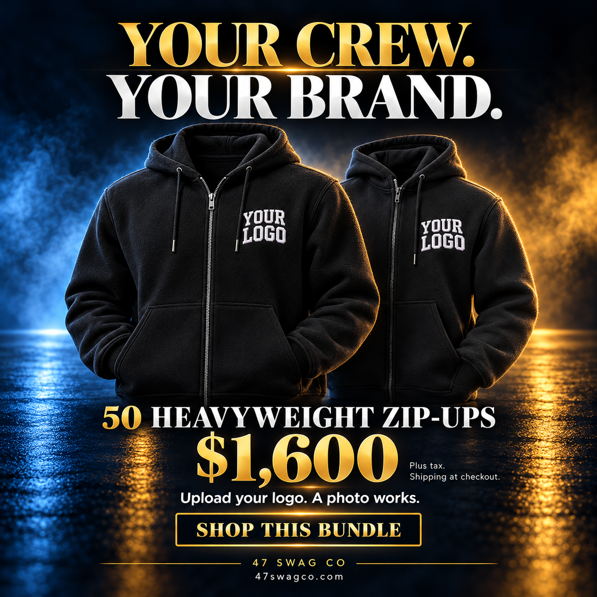 50 heavyweight zip-up hoodies