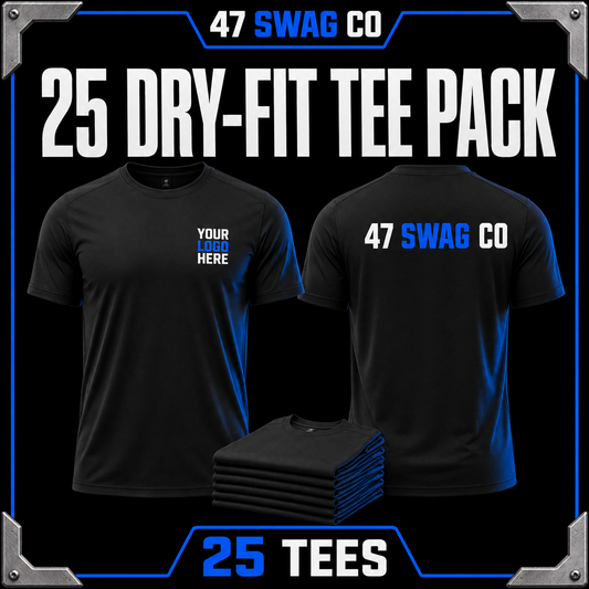 47 Swag Co 25-piece custom Dry-Fit tee pack