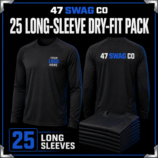 47 Swag Co 25-piece custom long-sleeve Dry-Fit pack