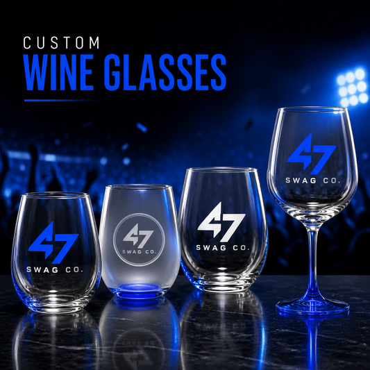 47 Swag Co custom wine glasses in four popular styles