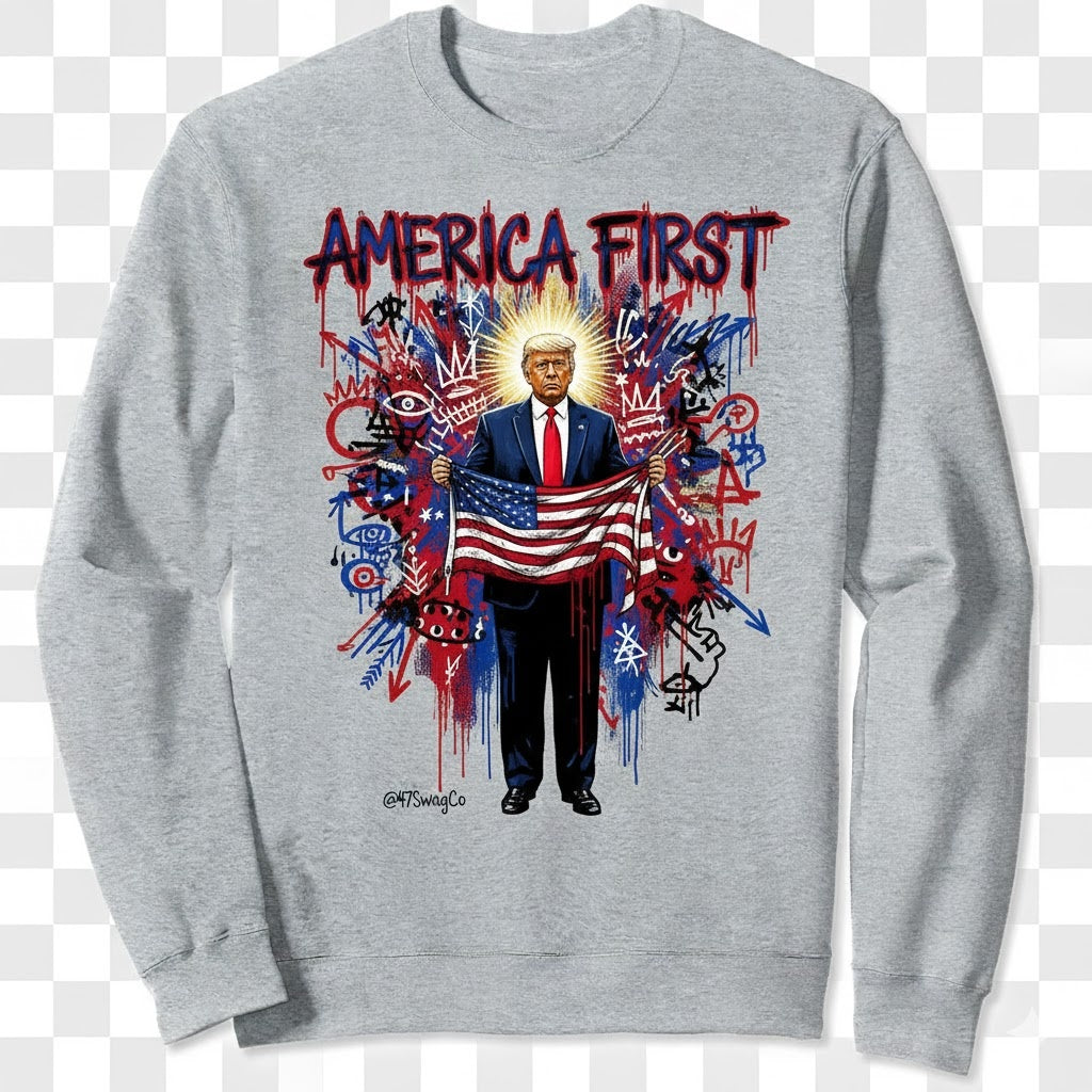 AMERICA FIRST | The Graffiti Icon Crewneck