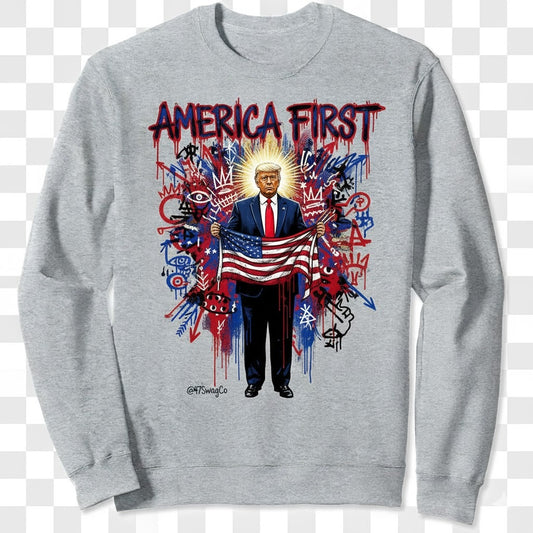 AMERICA FIRST | The Graffiti Icon Crewneck