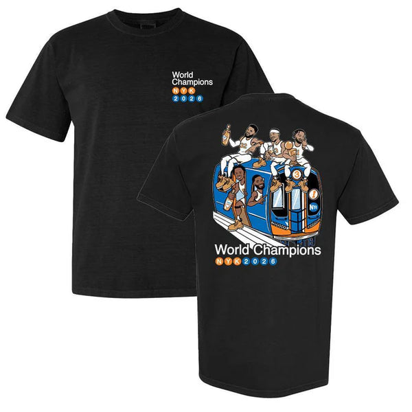 Knicks 2026 World Champions Subway Celebration Black T-Shi – 47