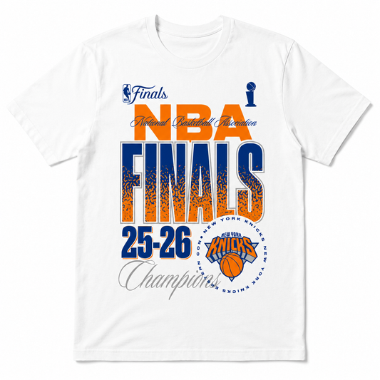 New York Knicks Finals Champions 25-26 White Tee