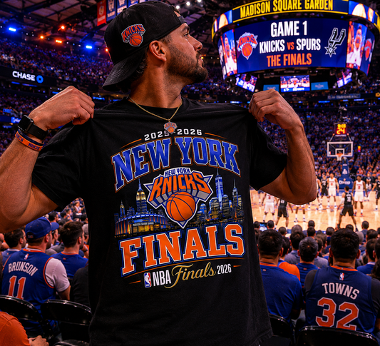New York Knicks Finals 2025-2026 T-Shirt – Black Premium Heavyweight Tee