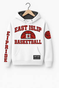 Thumbnail for East Islip Basketball Heavyweight Hoodie – White Edition Custom Name on Back