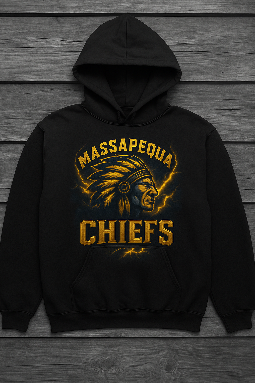 Massapequa Chiefs Power Surge Hoodie — Black Edition
