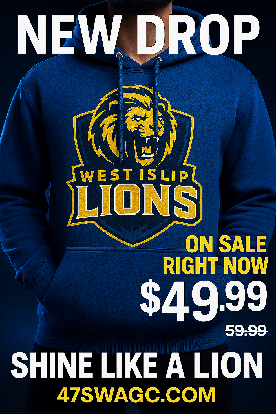 West Islip Lions Royal Blue Hoodie