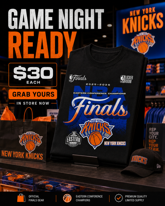 New York Knicks Finals 2025–2026 Premium Heavyweight T-Shirt – Black
