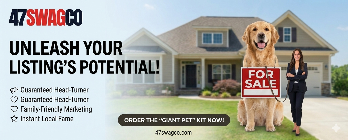 The "Local Celebrity" Viral Listing Kit (Giant Pet + Life-Size Agent Cutout) Price: $474.00