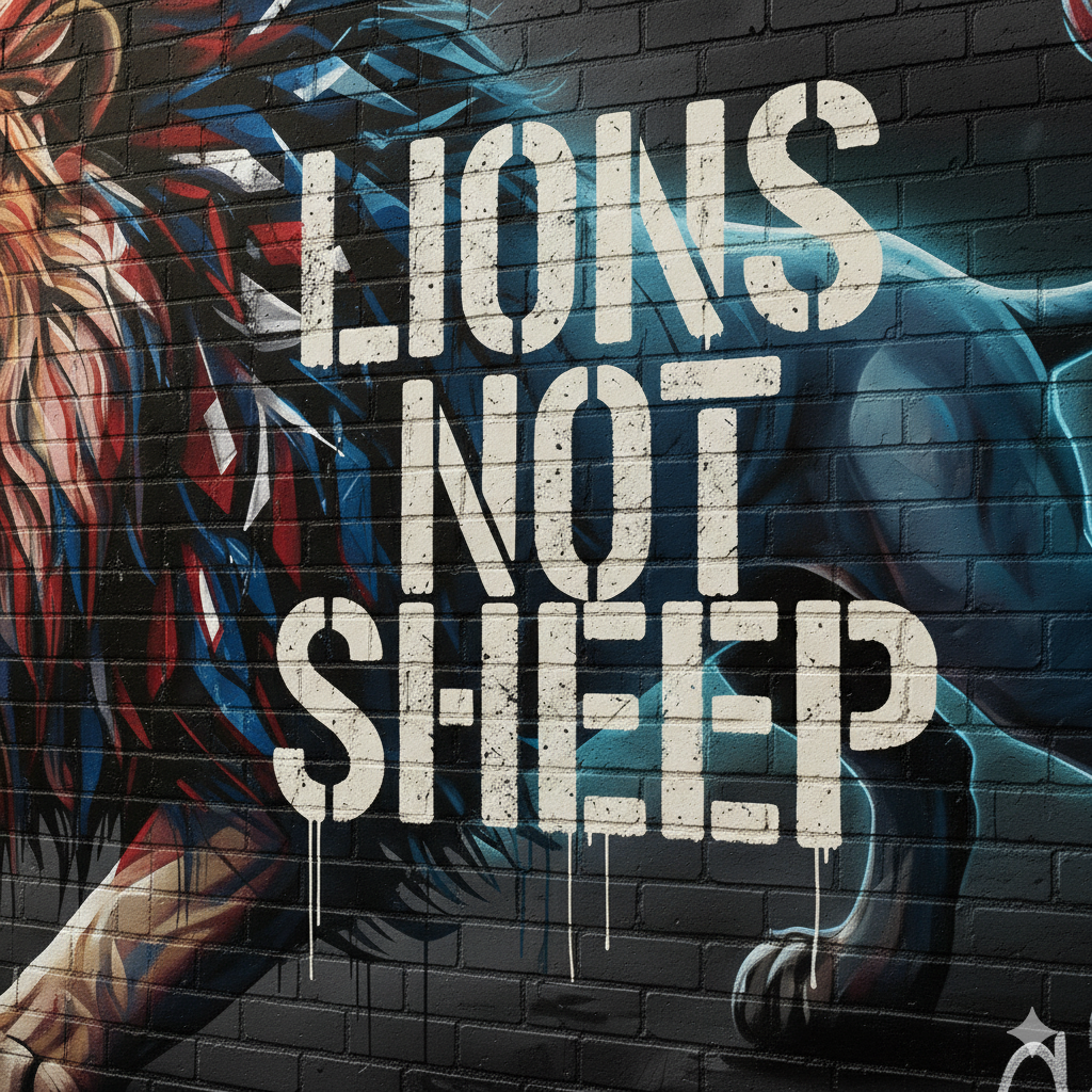 LIONS NOT SHEEP CANVAS (20X30)