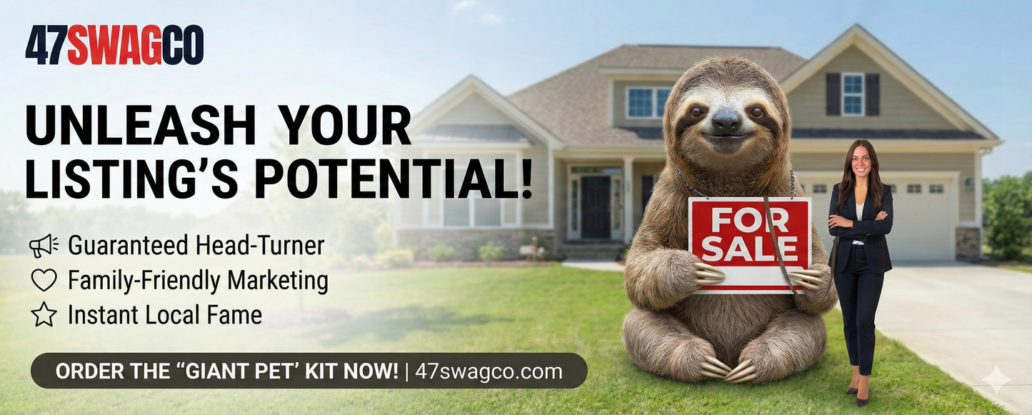 The "Local Celebrity" Viral Listing Kit (Giant Pet + Life-Size Agent Cutout) Price: $474.00