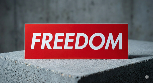 FREEDOM Box Logo Sticker - Red/White Price: $5.00