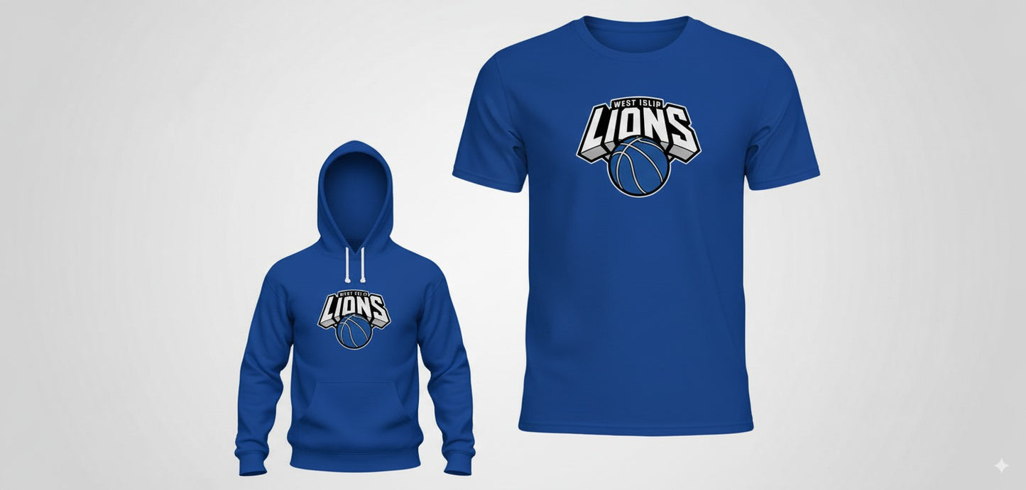The West Islip Lions Basketball Collection= TSHIRT HOODIE 2 PACK