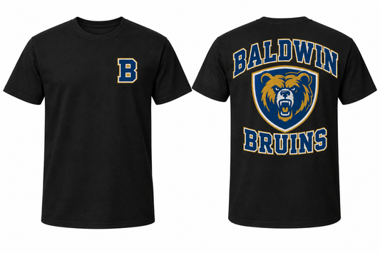 BALDWIN BRUINS black tee front and back