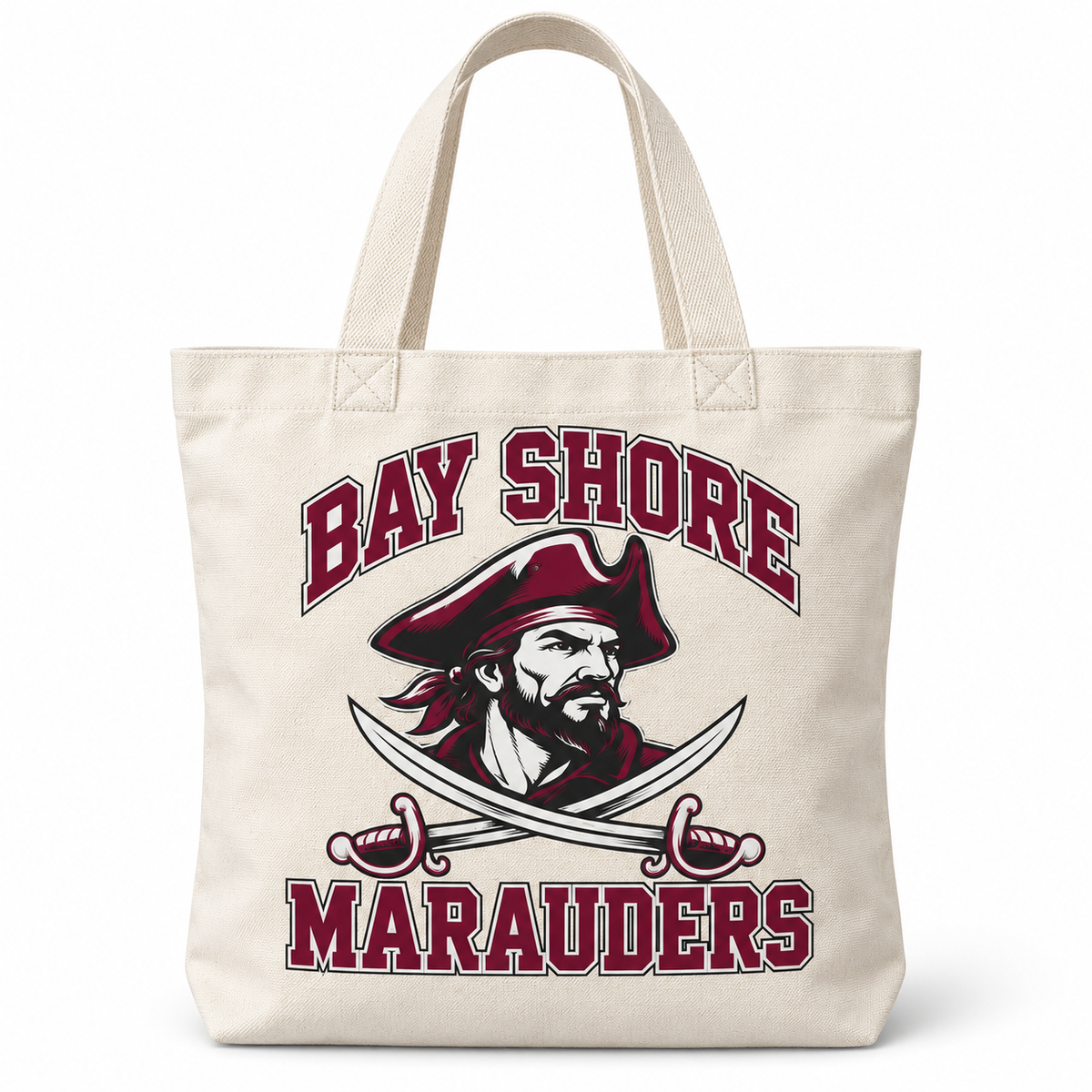 Bay Shore Marauders Collegiate Tote Bag in Natural, front view