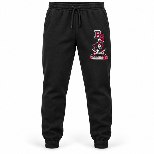 Bay Shore Marauders Varsity Joggers in Black, front view