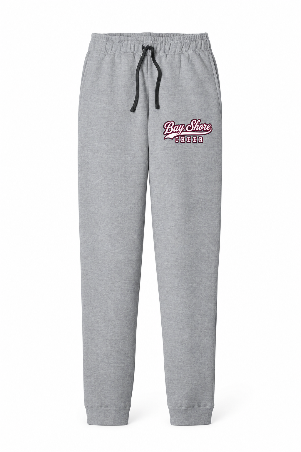 Bay Shore Cheer Athletic Heather fleece joggers with collegiate script