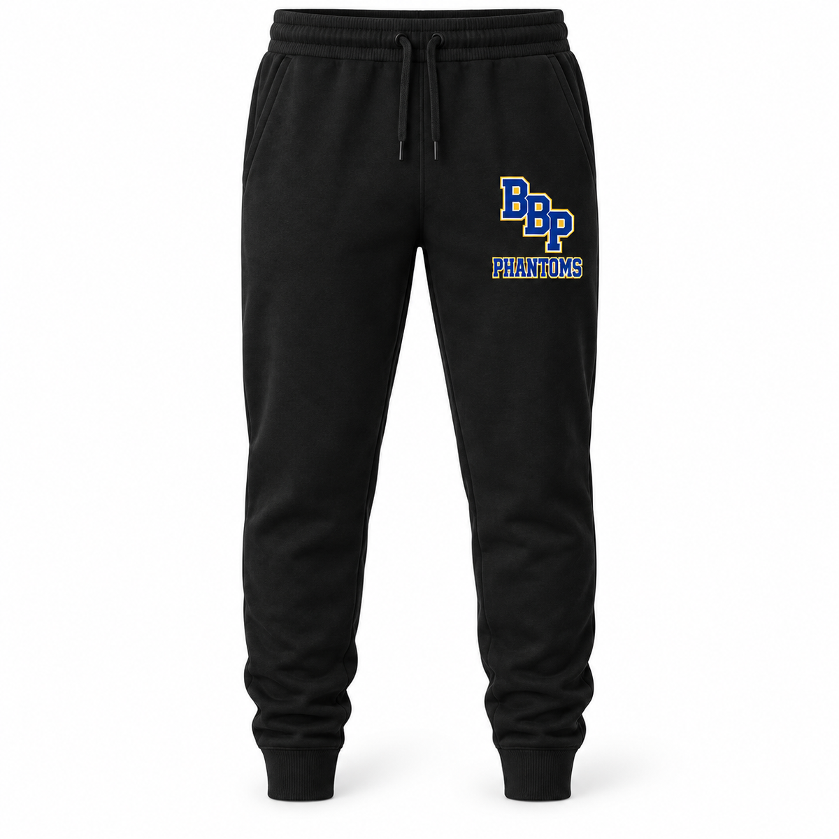 Bayport-Blue Point Phantoms Varsity Joggers in Black, front view
