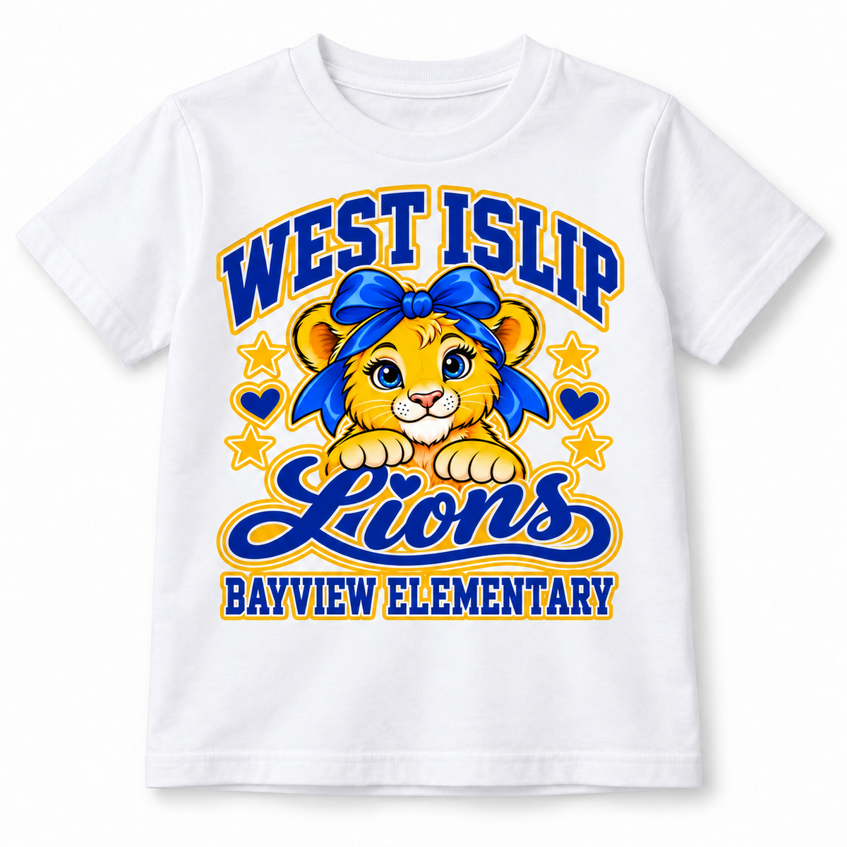 White Bayview Elementary Bow Lion Youth T-Shirt