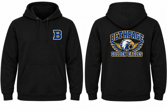 BETHPAGE GOLDEN EAGLES black hoodie front and back