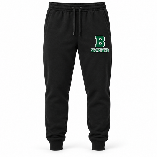Brentwood Spartans Varsity Joggers in Black, front view