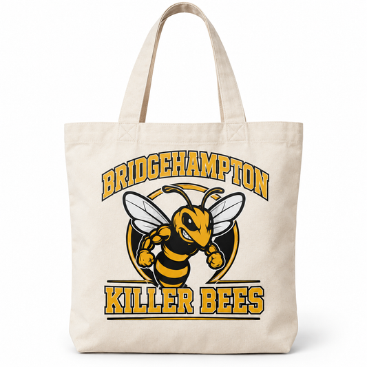Bridgehampton Killer Bees Collegiate Tote Bag in Natural, front view