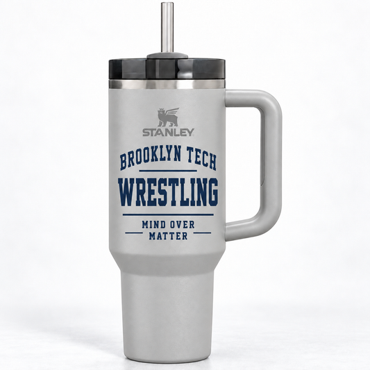 Brooklyn Tech Wrestling Stanley Quencher H2.0 40 oz Team Cup | Ash preliminary decoration mockup