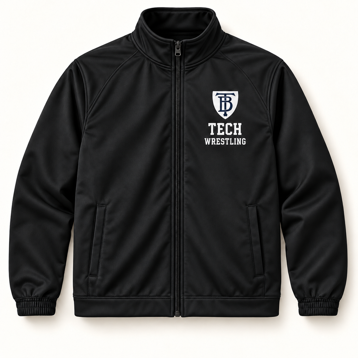 Brooklyn Tech Wrestling Full-Zip Warmup Jacket | Black digital mockup