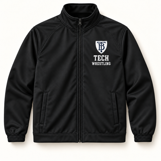 Brooklyn Tech Wrestling Full-Zip Warmup Jacket | Black digital mockup