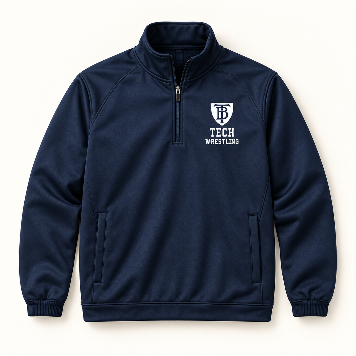 Brooklyn Tech Wrestling Crest Quarter-Zip | Navy digital mockup