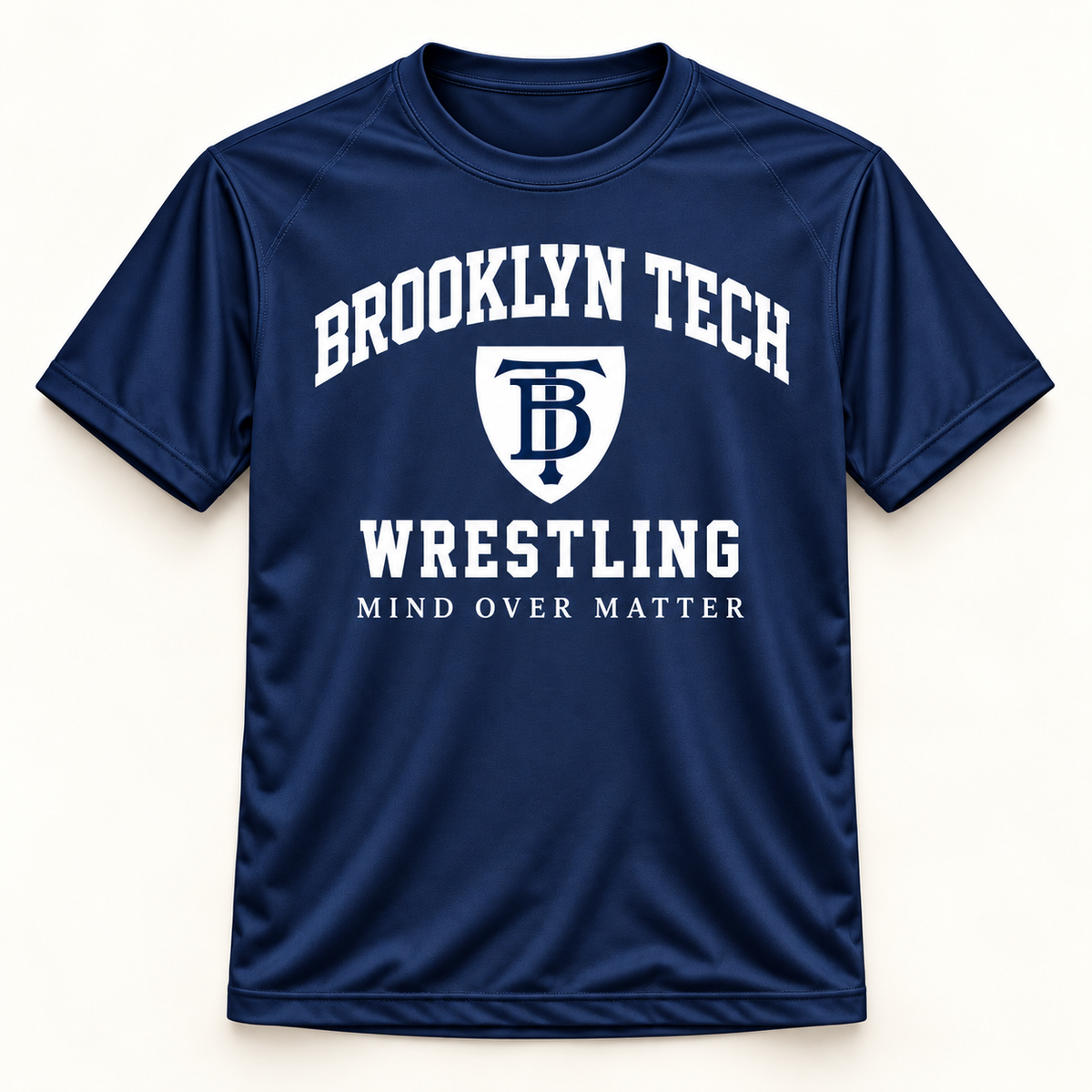 Brooklyn Tech Wrestling Performance Practice Tee | Navy digital mockup