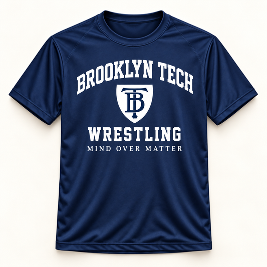 Brooklyn Tech Wrestling Performance Practice Tee | Navy digital mockup