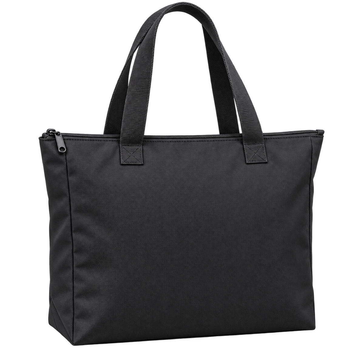Bay Shore Marauders Polyester Zip Bag in Black, plain back view with zipper and handles