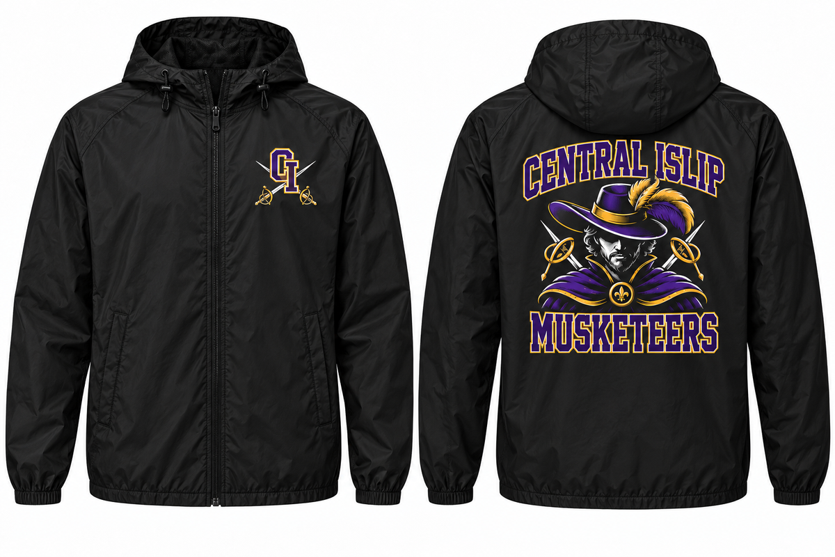 Central Islip Musketeers wind front and back